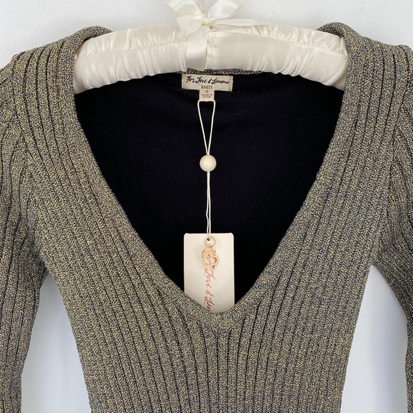For Love and Lemons Sparkle Knit Metallic Dress Sm - Picture 3 of 8